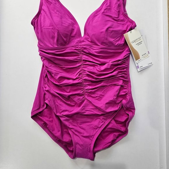 Coco Reef Contours Solitare V-Neck Underwire Tummy-Control One-Piece Swimsuit - Picture 5 of 13